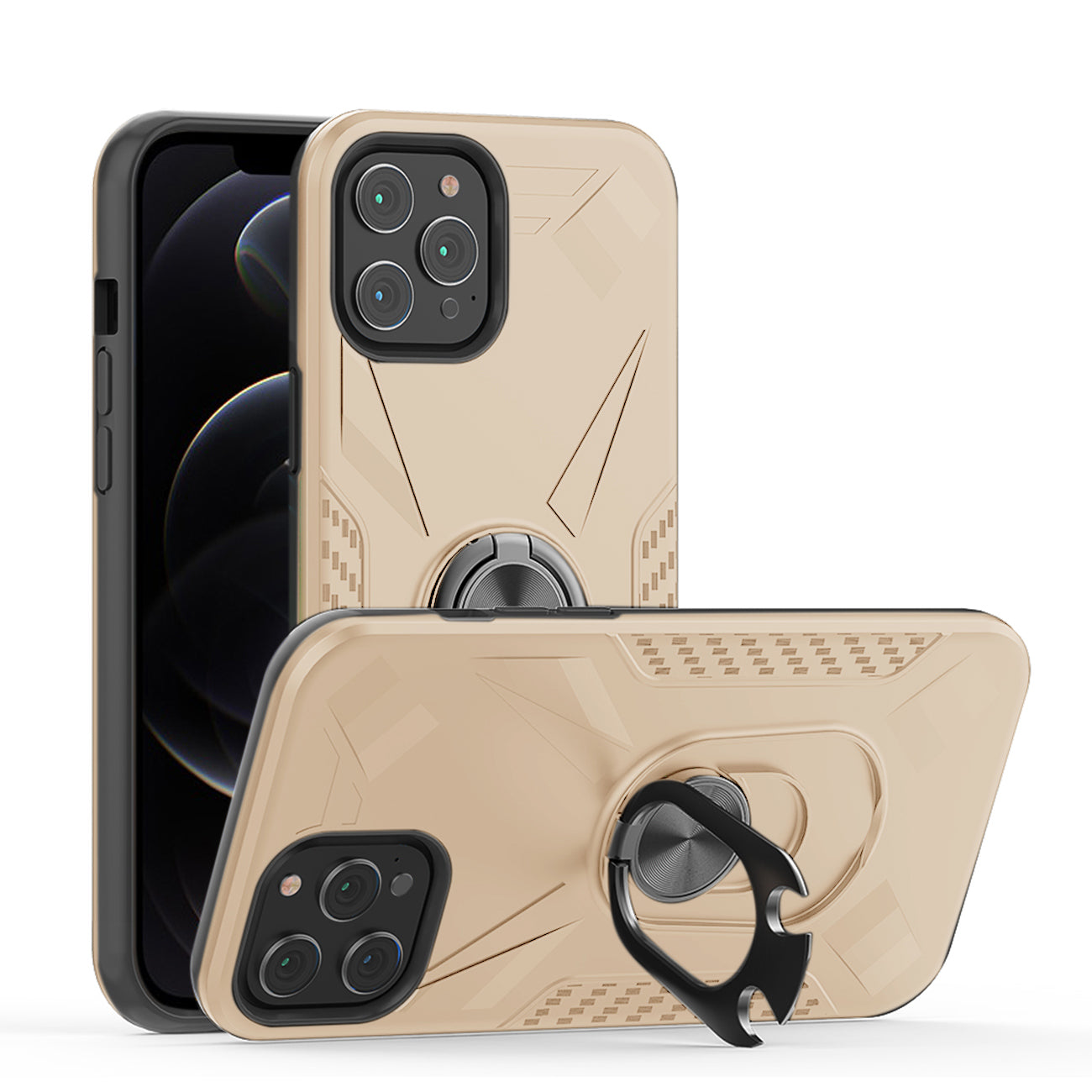 iPhone 12 Pro Max Case with Ring Holder in Gold