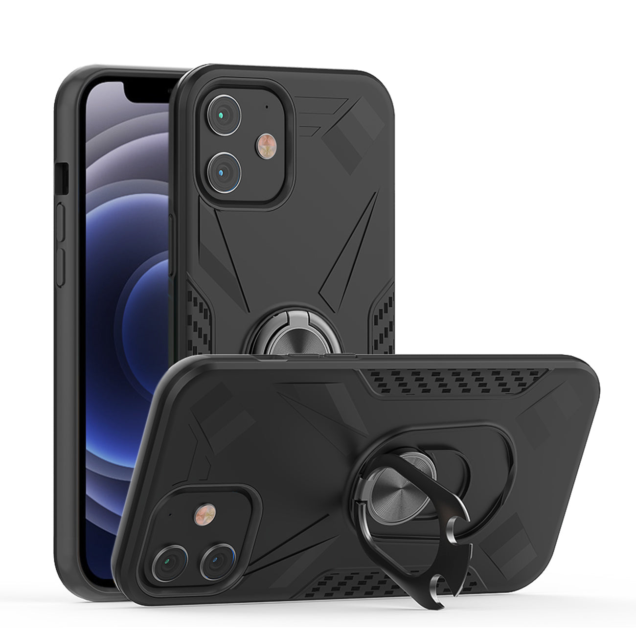 iPhone 12 MINI Case with Ring Holder in Black
