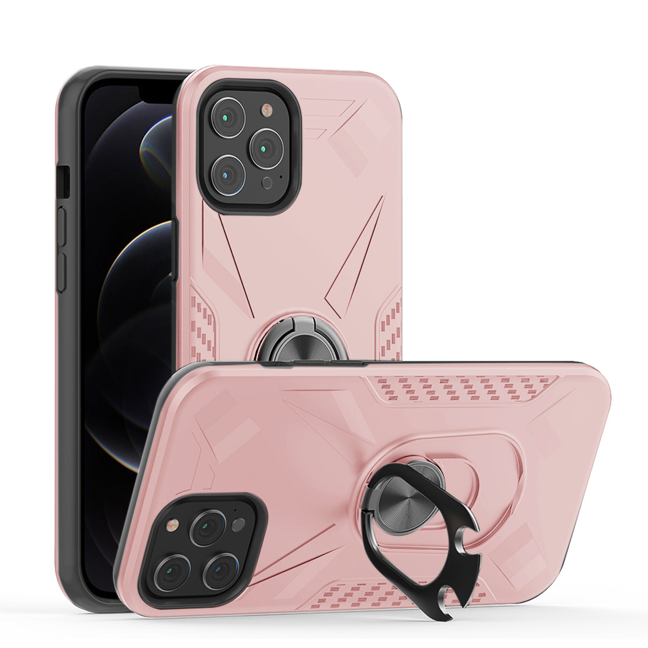 iPhone 12 /iPhone 12 Pro Case with Ring Holder in Rose Gold
