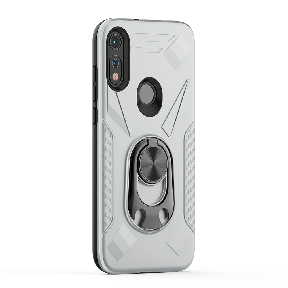 Motorola E7 Case with Ring Holder in Silver