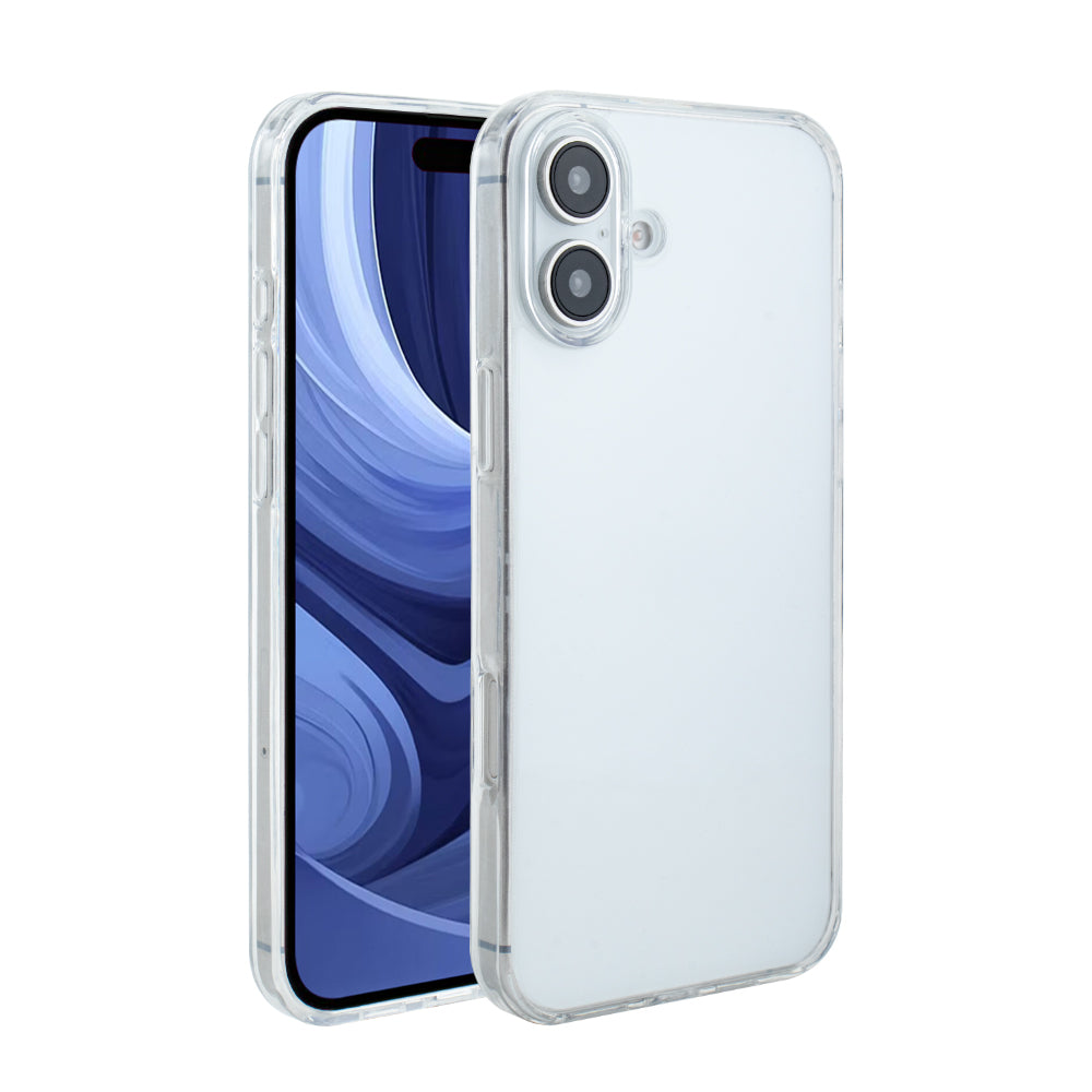 High Quality 2X Clean PC and TPU Bumper Case in Clear for Apple iPhone 16 Plus