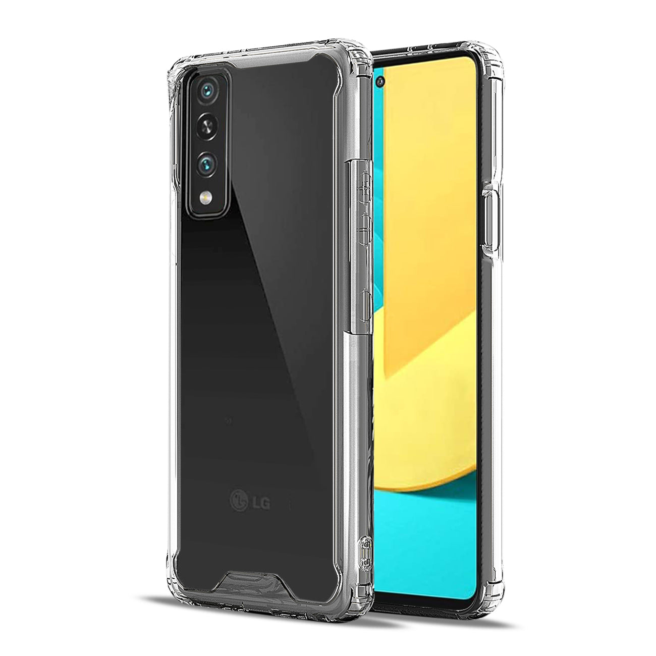 Reiko High Quality 2X Clean PC and TPU Bumper Case in Clear for LG Stylo7 5G
