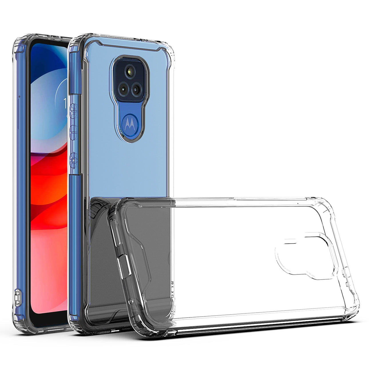 Reiko High Quality 2X Clean PC and TPU Bumper Case in Clear for Moto G Play 2021