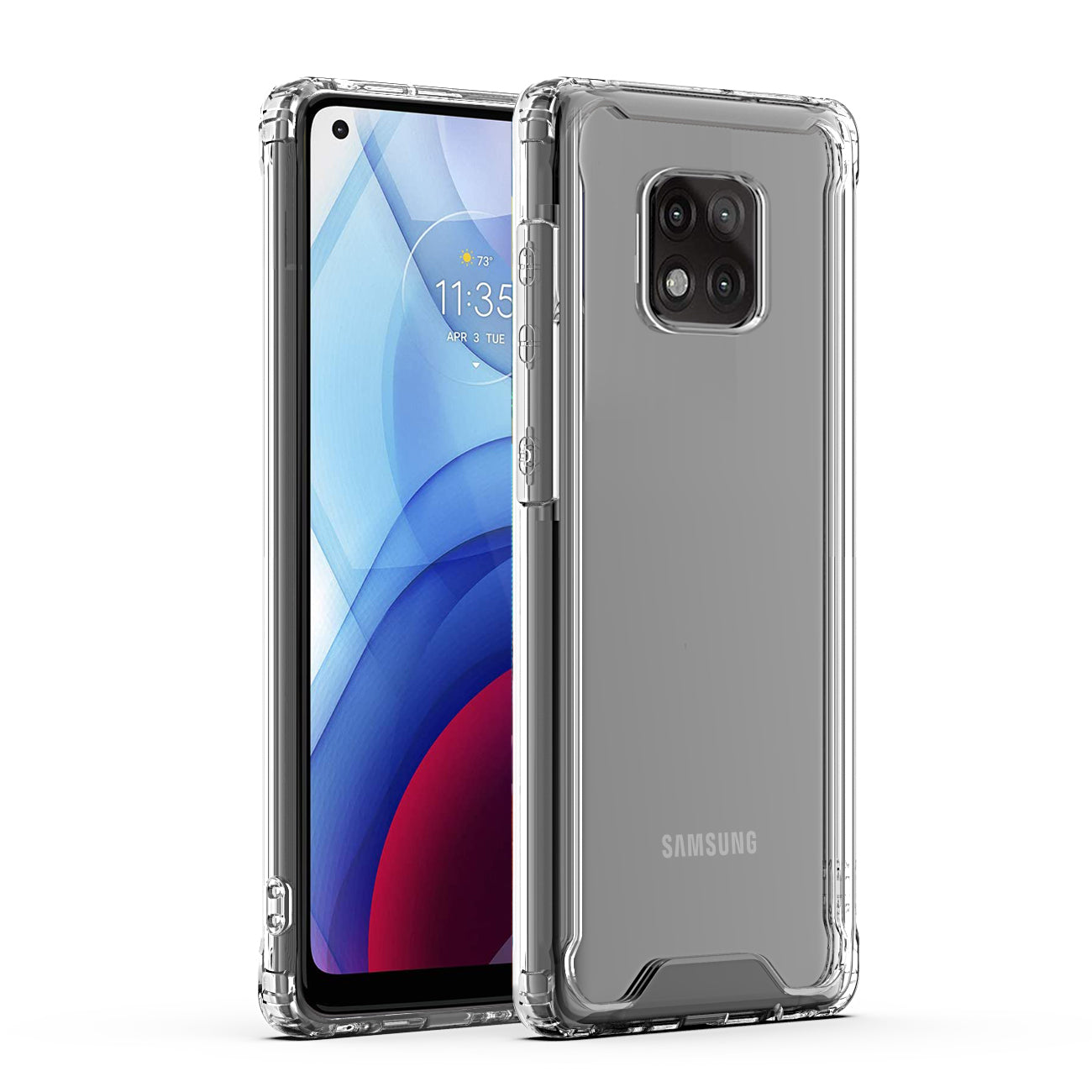Reiko High Quality 2X Clean PC and TPU Bumper Case in Clear for Moto G Power 2021