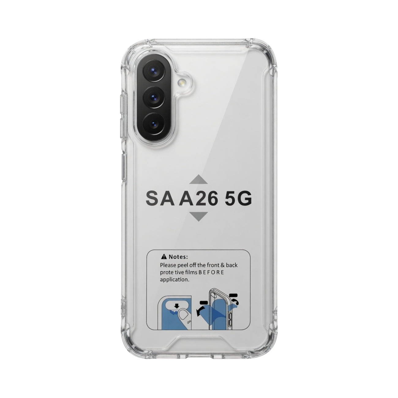Reiko High Quality 2X Clean PC and TPU Bumper Case in Clear for Samsung Galaxy A26