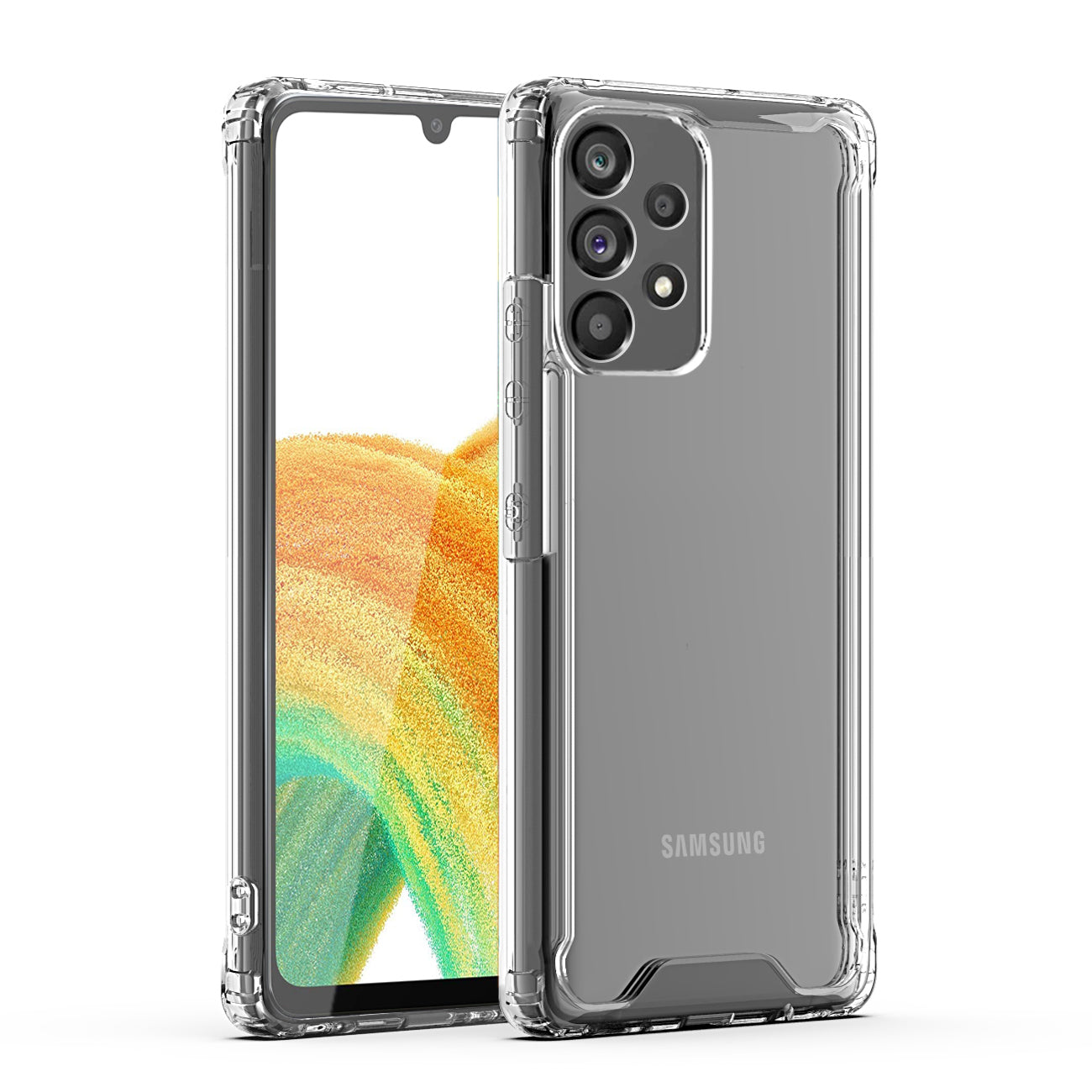 Reiko High Quality 2X Clean PC and TPU Bumper Case in Clear for Samsung Galaxy A33 5G