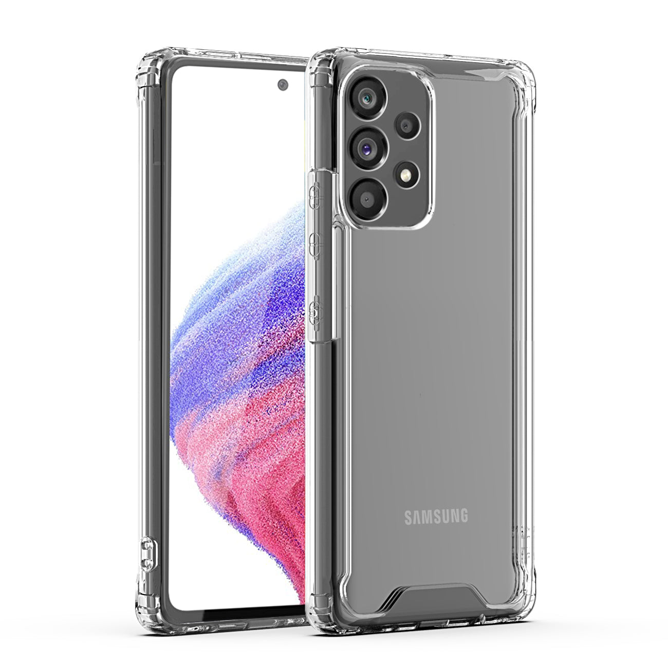 Reiko High Quality 2X Clean PC and TPU Bumper Case in Clear for Sansung Galaxy A53 5G