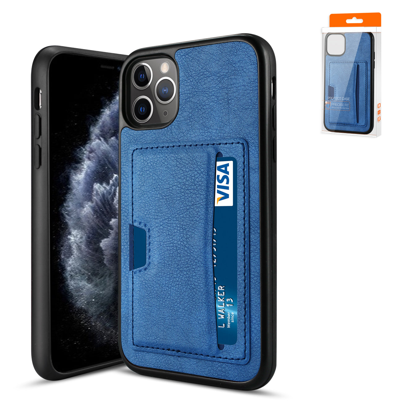 Reiko iPhone 11 Pro Card Pocket Case in Blue