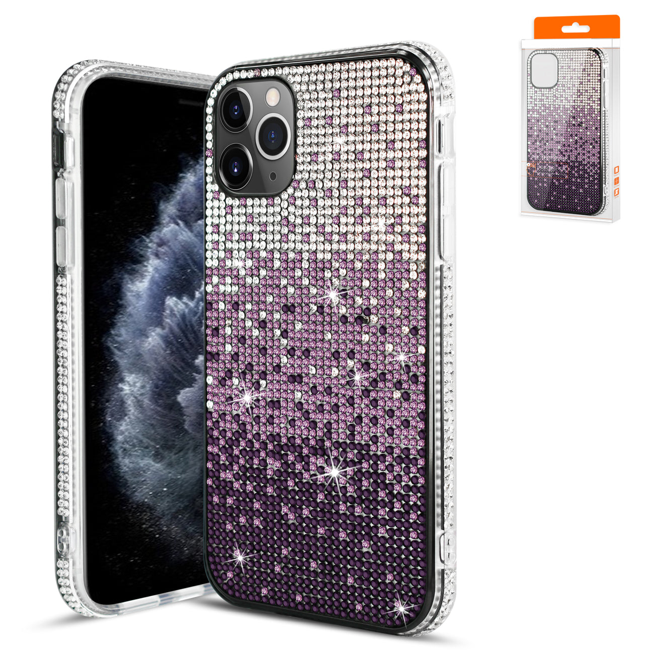Reiko Design Diamond Case For iPhone 11 Pro Max in Purple