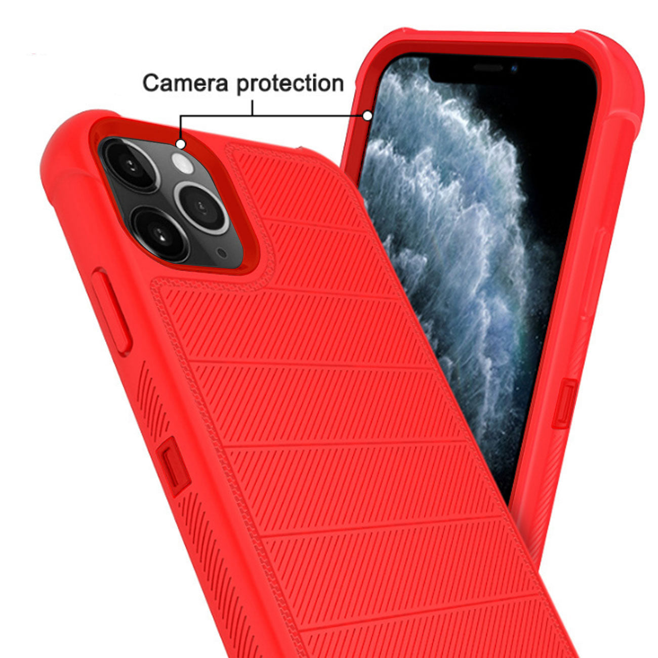 3-In-1 Hybrid Heavy Duty Holster Combo Case For iPhone 11 Pro in Red