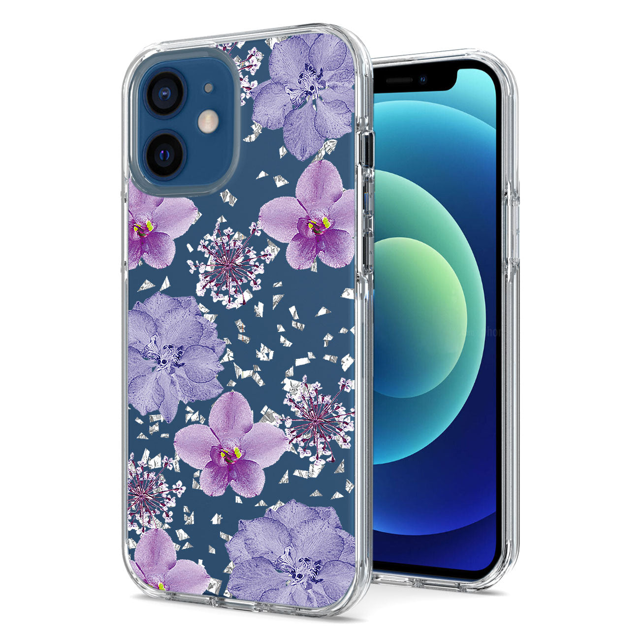 Pressed dried flower Design Phone case for iPhone 12 MINI in Purple