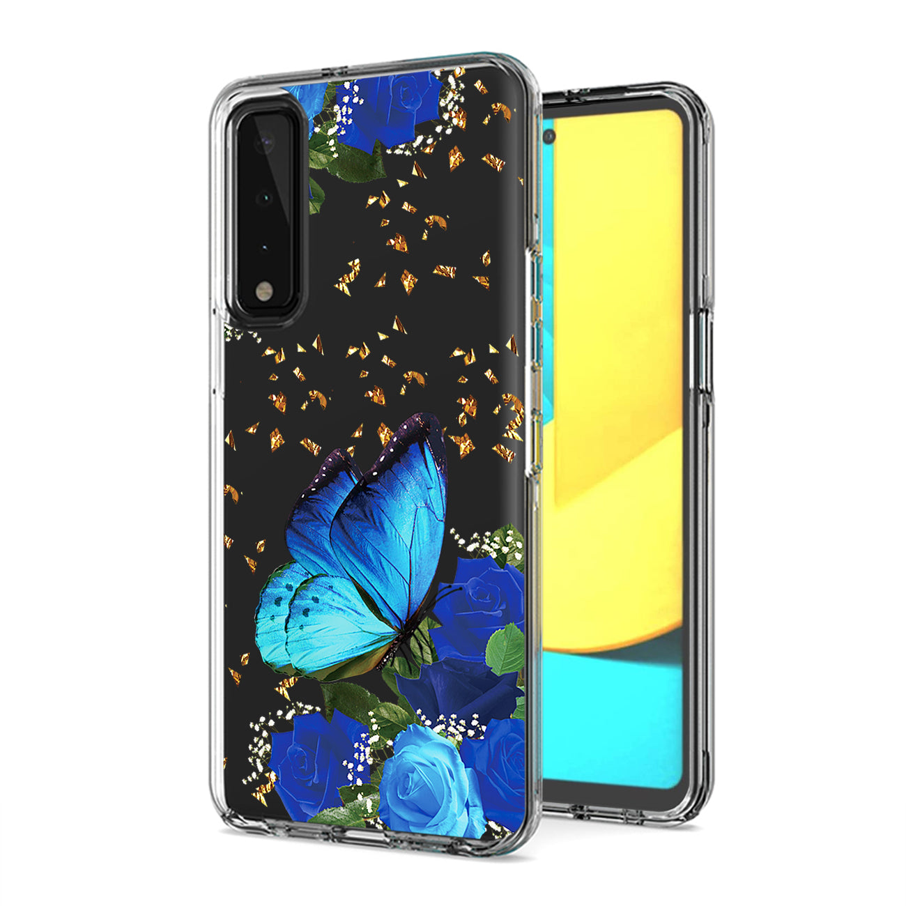 Pressed dried flower Design Phone case for LG Stylo7 4G in Blue