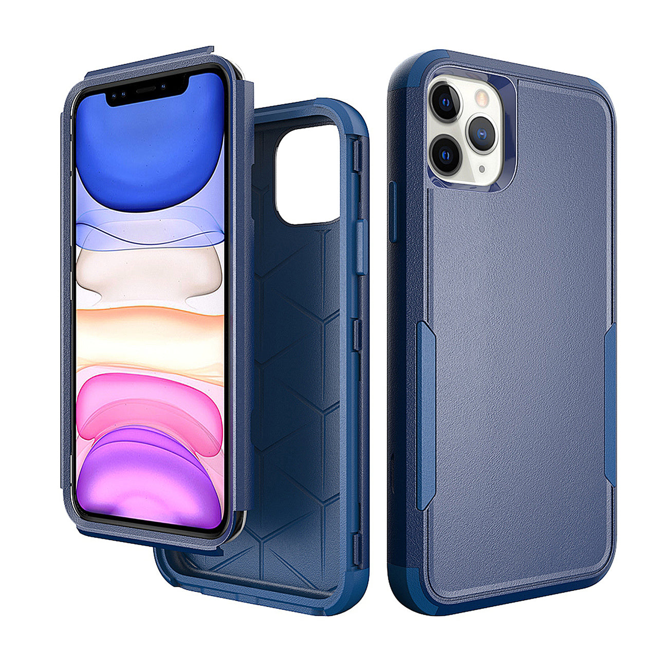 3in1 Hybrid Heavy Duty Defender Rugged Armor Case For iPhone 11 Pro in Blue