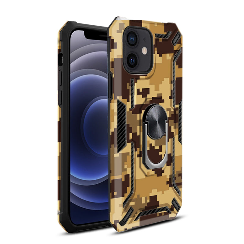 Reiko Phone Case with Magnetic Ring Holder For iPhone 12 MINI in Yellow