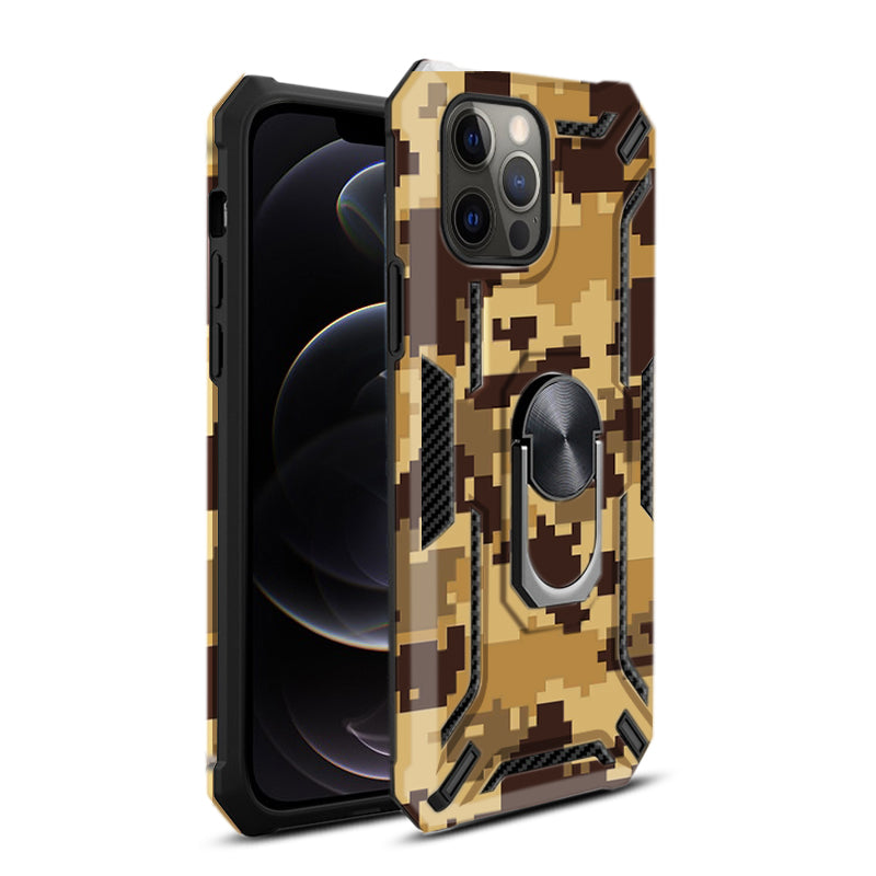 Reiko Phone Case with Magnetic Ring Holder For iPhone 12/ iPhone 12 Pro in Yellow