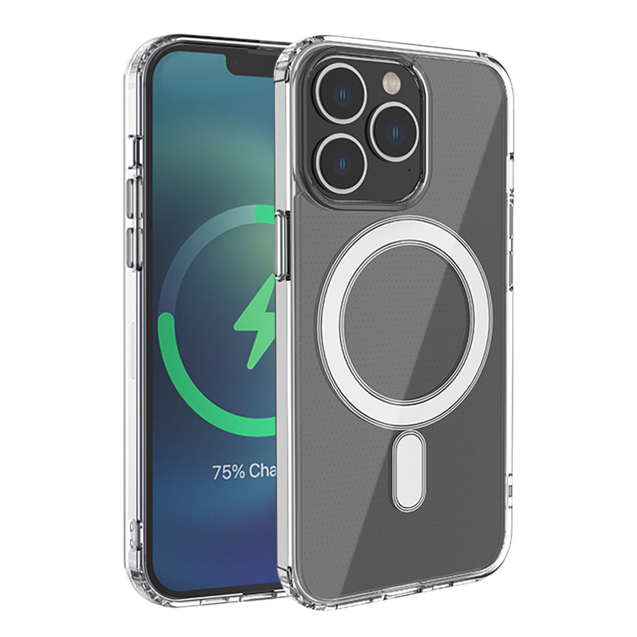 Reiko Magnetic Wireless Charging TPU Bumper Case For iPhone 11 Max in Clear – view 2