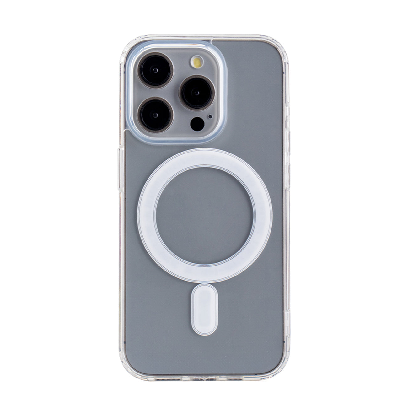 Reiko Magnetic Wireless Charging TPU Bumper Case For iPhone 15 Pro in Clear – view 2