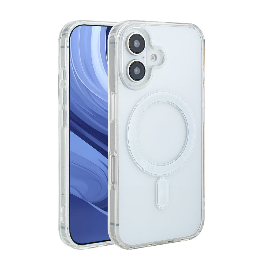 Magnetic Wireless Charging TPU Bumper Case For iPhone 16 in Clear