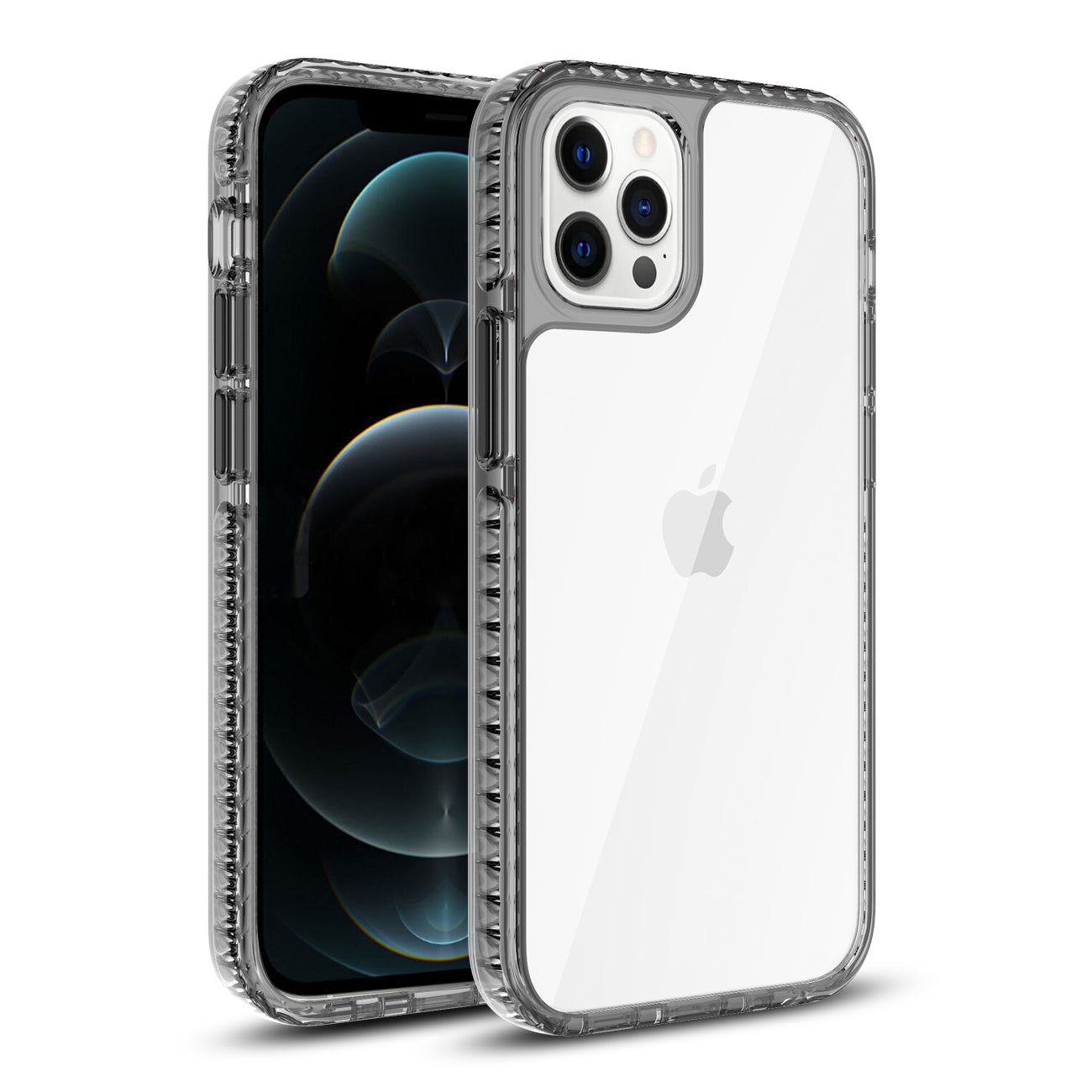 TPU Bumper Shockproof Case With Embedded Coil in BlackAPPLE iPhone 12/iPhone 12 Pro in Black