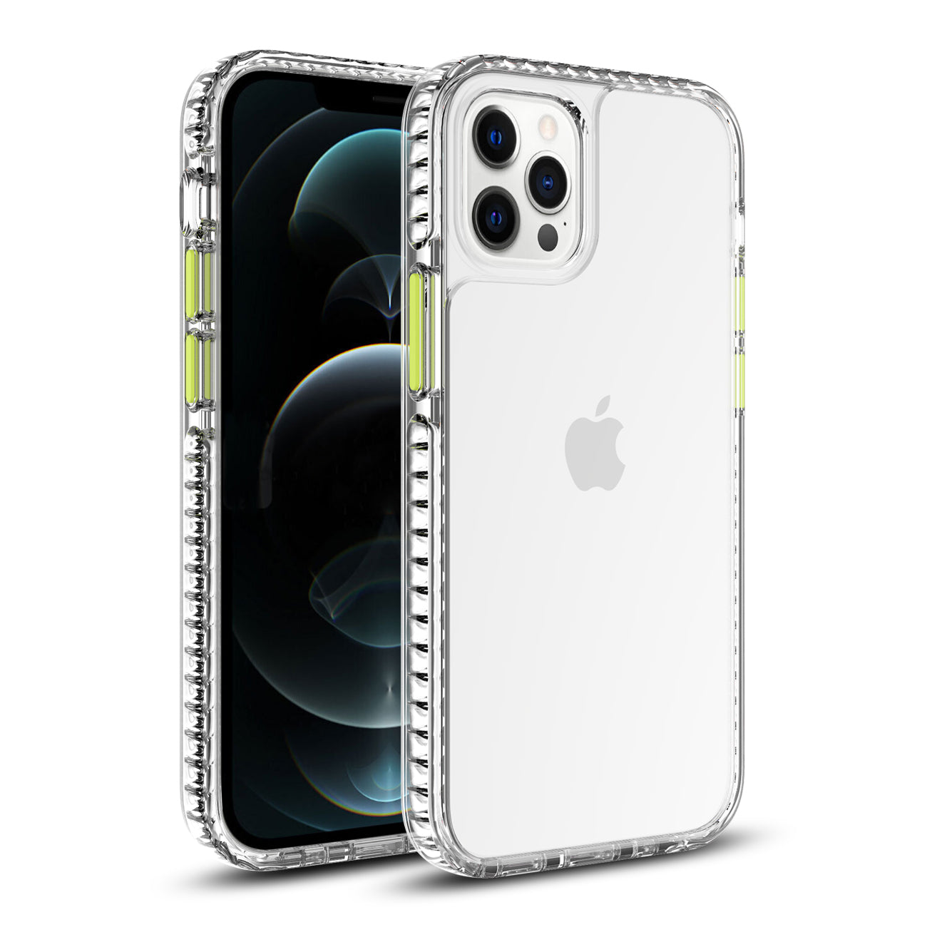 TPU Bumper Shockproof Case With Embedded Coil in BlackAPPLE iPhone 12 Pro Max in Clear Yellow