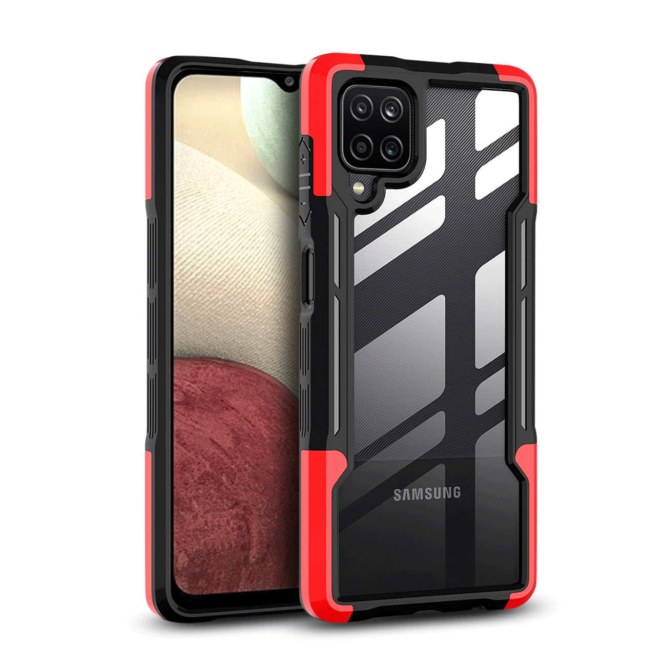 Shockproof Excellent Grip with Silky Feeling for Samsung A12 5G in Red