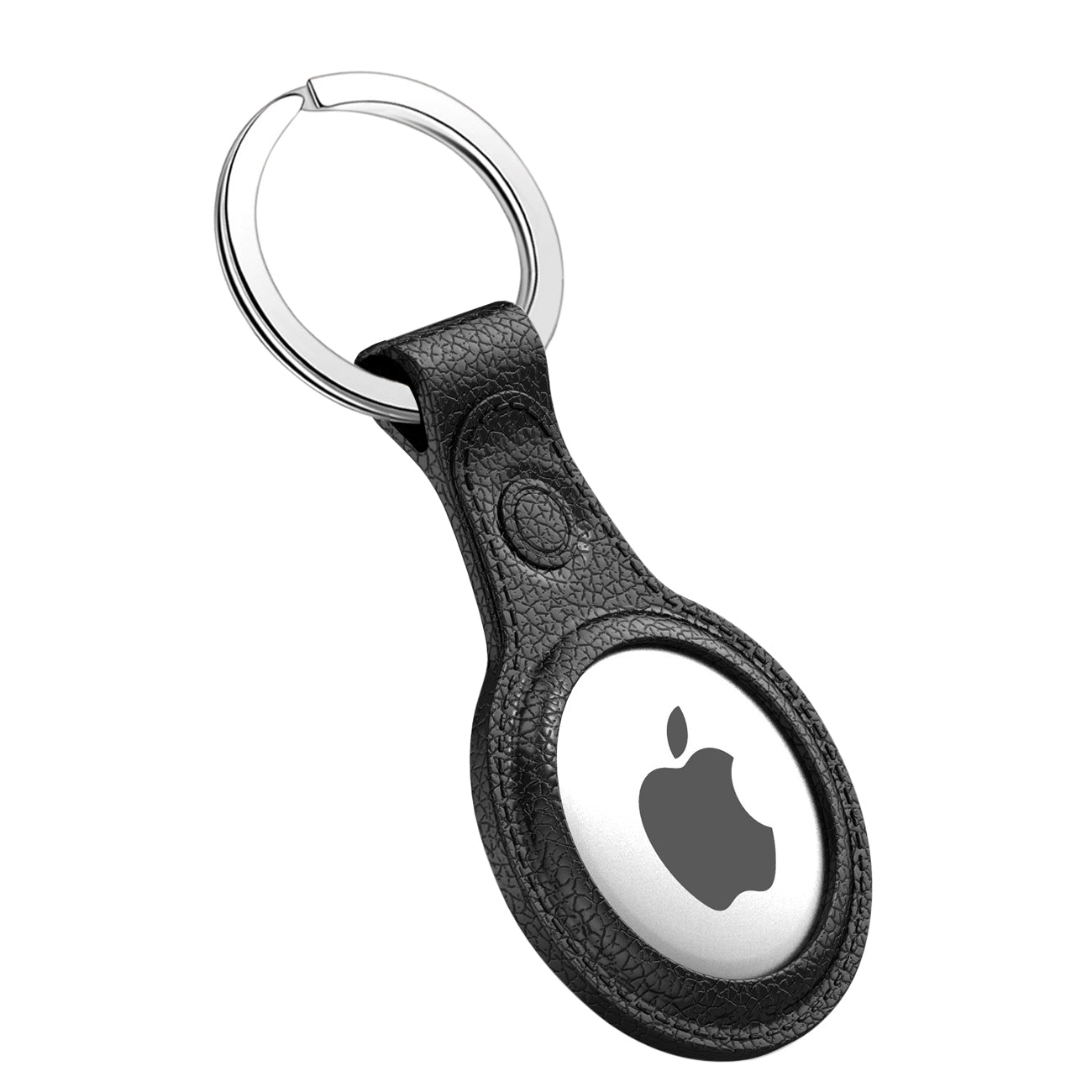 Reiko Leather Texture Silicone Case for Apple AirTag in Black