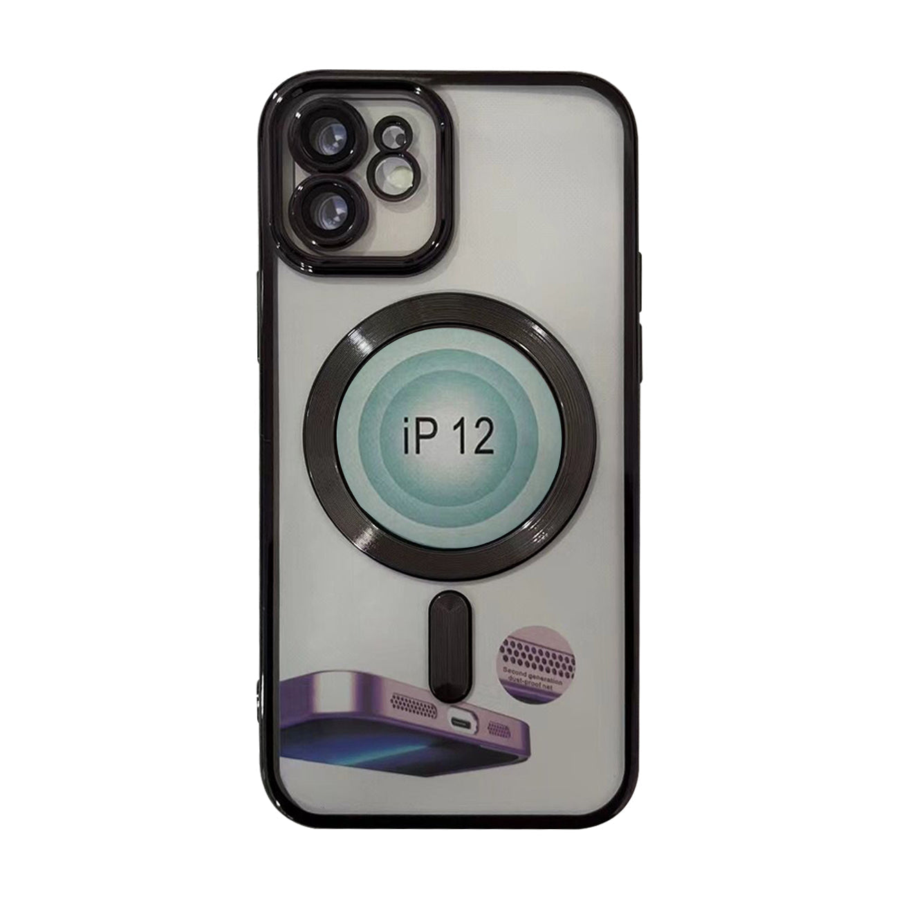 Magnetic Wireless Charging TPU Bumper Case For iPhone 14 Pro in Black – view 2