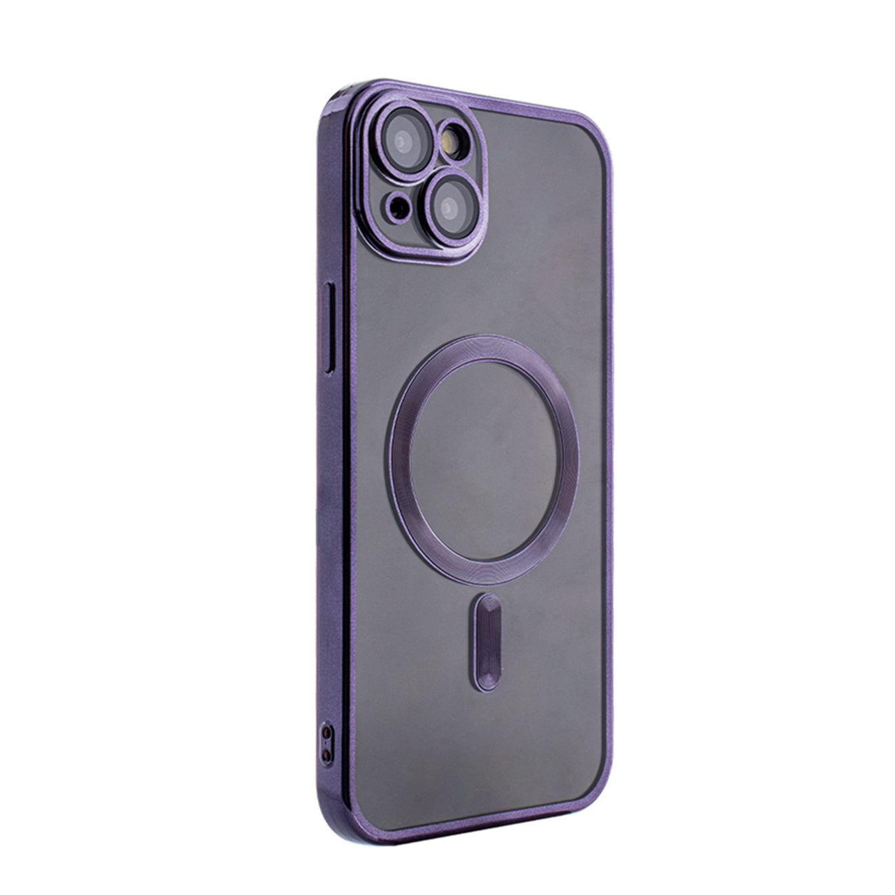 Magnetic Wireless Charging TPU Bumper Case For iPhone 15 Plus in Purple