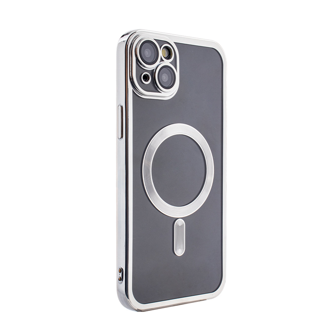 Magnetic Wireless Charging TPU Bumper Case For iPhone 15 Plus in Silver – view 2