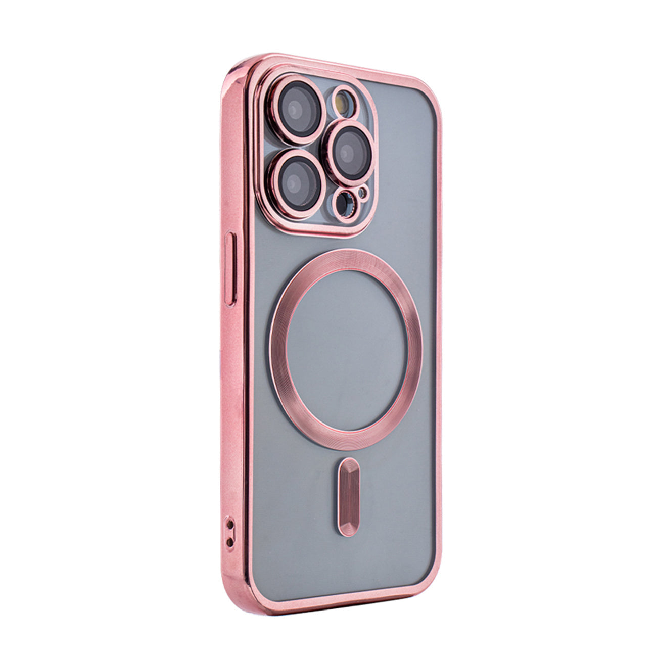 Magnetic Wireless Charging TPU Bumper Case For iPhone 15 Pro in Pink – view 2