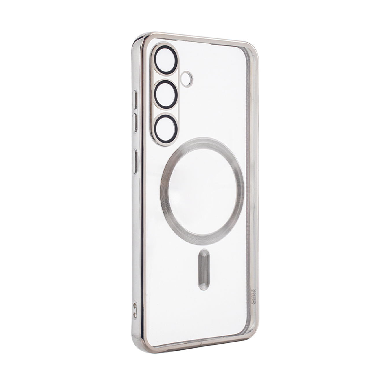Magnetic Wireless Charging TPU Bumper Case for Samsung S24 Plus in Silver