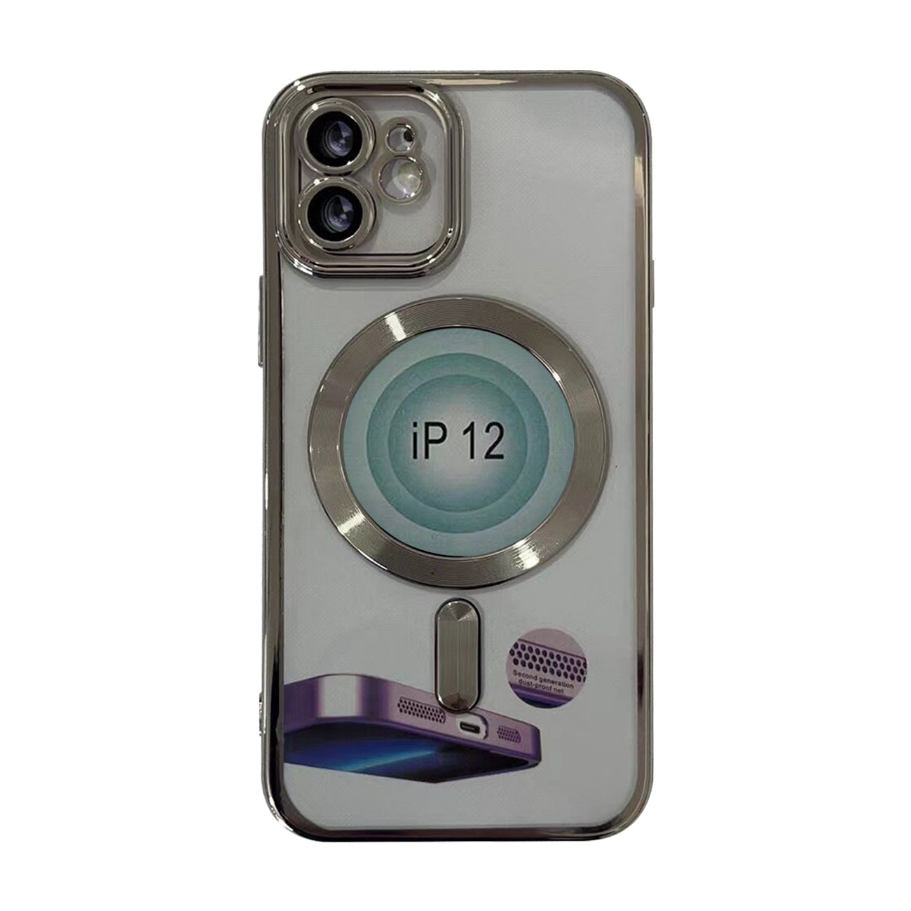 Magnetic Wireless Charging TPU Bumper Case For iPhone 14 Plus in Silver – view 2