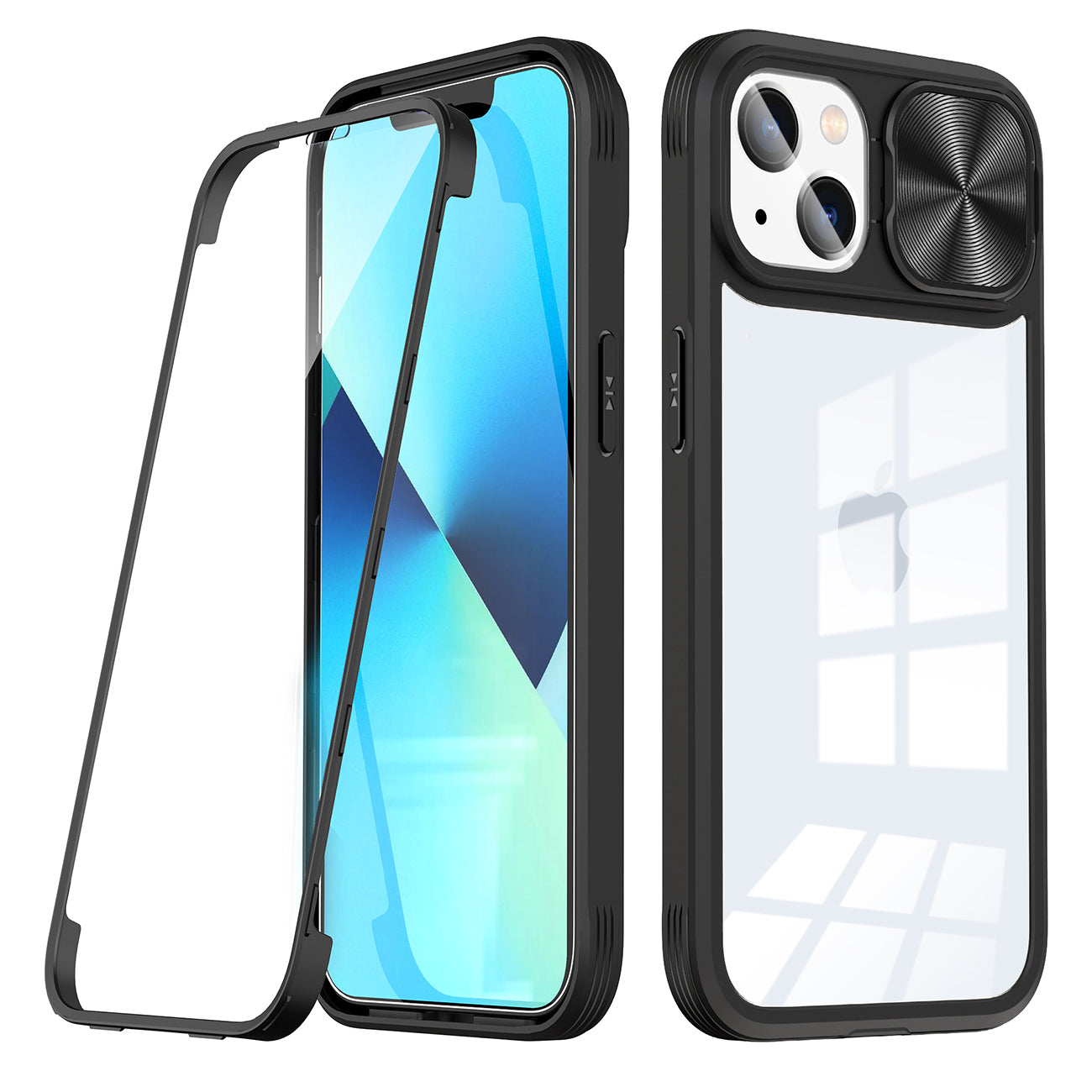 Full Protection With Mobile Phone Protective Film Slide Camera Lens Phone Case For iPhone 14 in Black – view 2