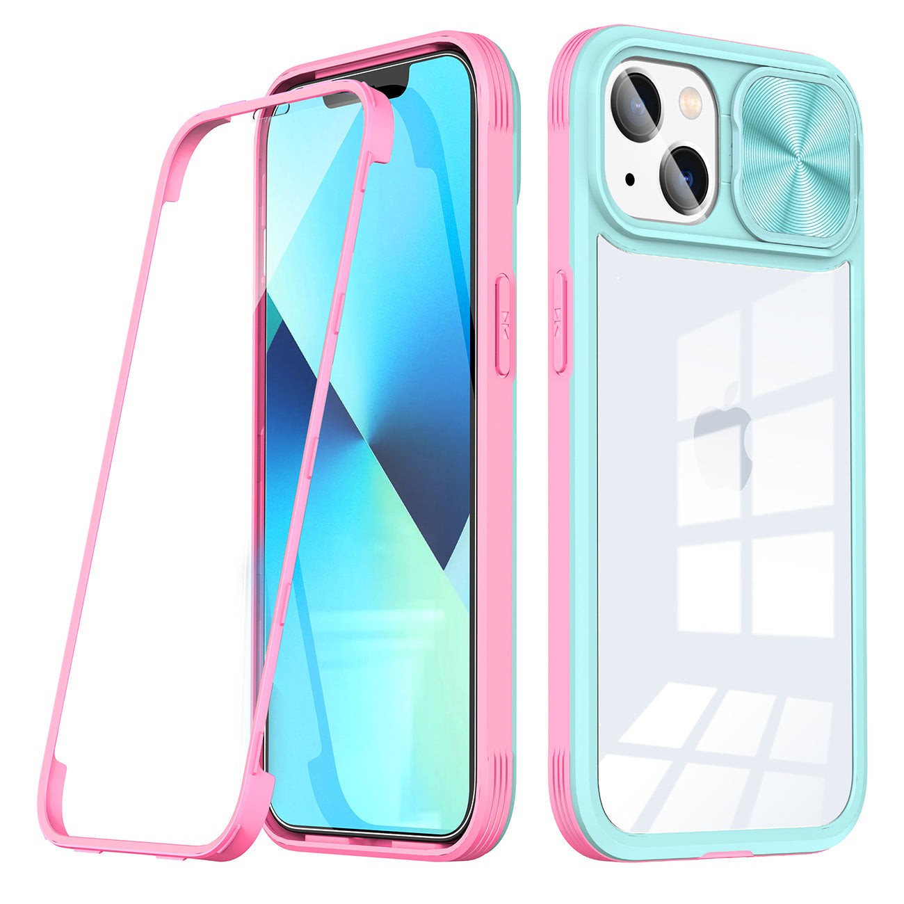 Full Protection With Mobile Phone Protective Film Slide Camera Lens Phone Case For iPhone 14 in Blue – view 2