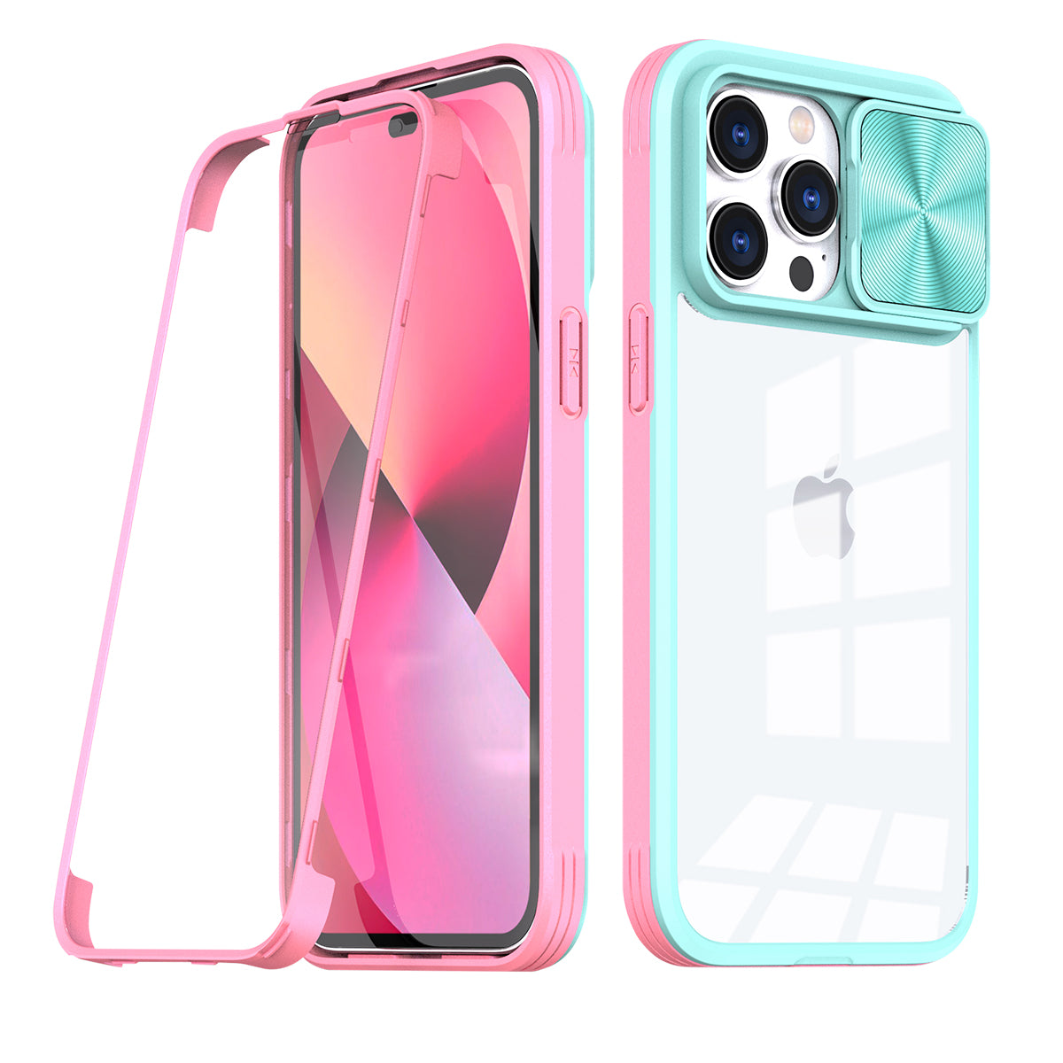 Full Protection With Mobile Phone Protective Film Slide Camera Lens Phone Case For iPhone 14 Pro in Blue – view 2