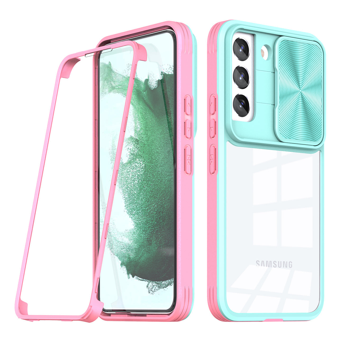 Full Protection With Mobile Phone Protective Film Slide Camera Lens Phone Case for Samsung Galaxy S 22 in Blue – view 2