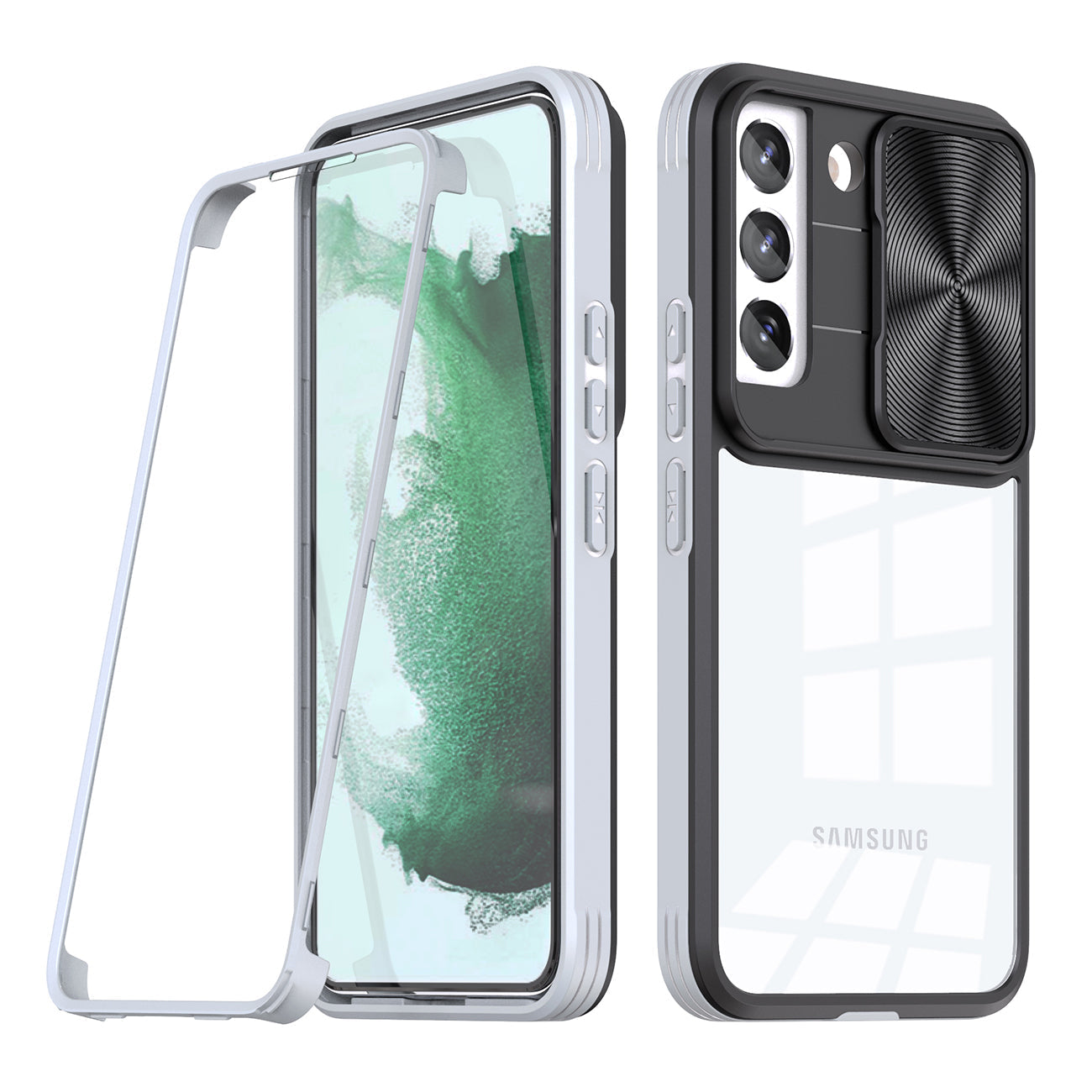 Full Protection With Mobile Phone Protective Film Slide Camera Lens Phone Case for Samsung Galaxy S 22 in Gray – view 2