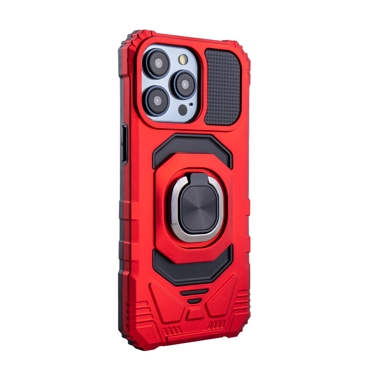 Kickstand Ring Holder TPU Shockproof Case for iPhone 15 Pro Max in RED
