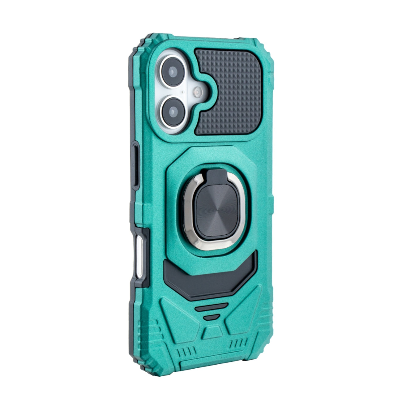 Kickstand Ring Holder TPU Shockproof Case for iPhone 16 in Green