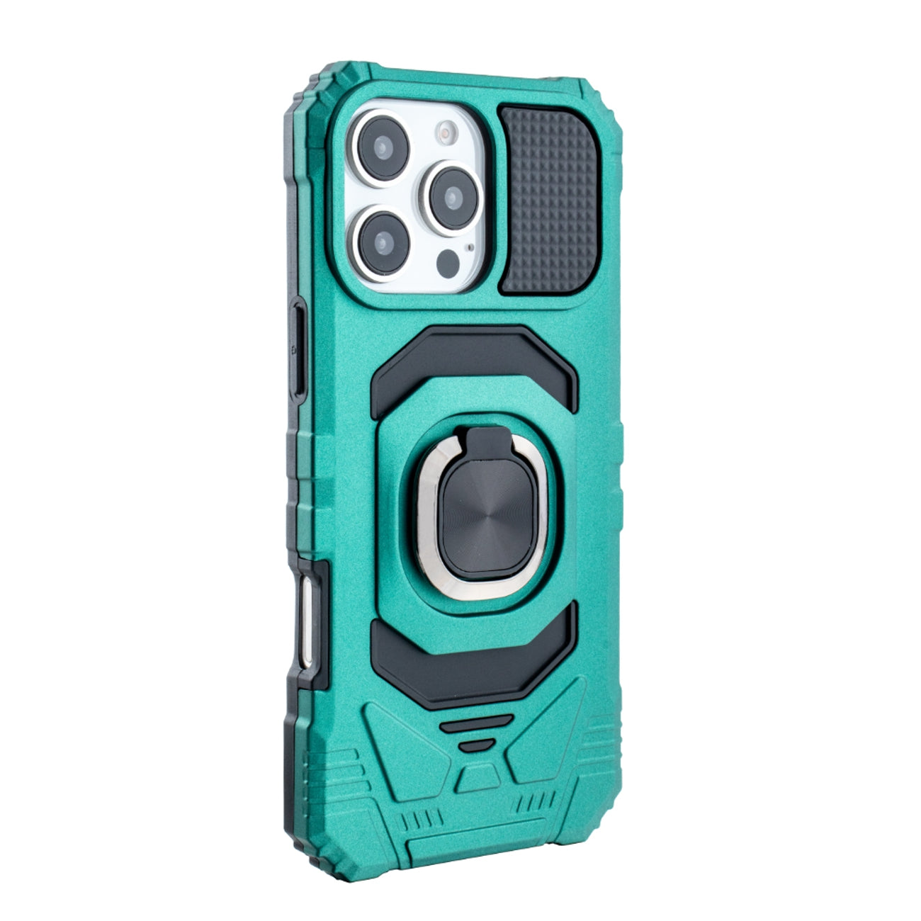 Kickstand Ring Holder TPU Shockproof Case for iPhone 16 Pro Max in GREEN