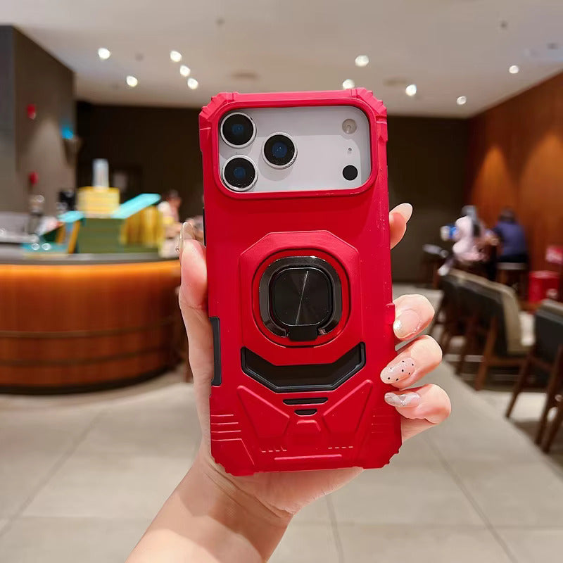 Kickstand Ring Holder TPU Shockproof Case for iPhone 17 Max in Red – view 2