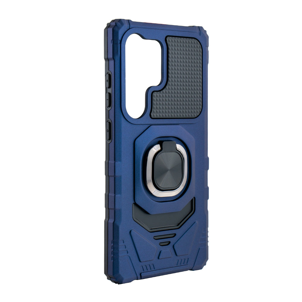 Kickstand Ring Holder TPU Shockproof Case for Samsung Galaxy S25 Ultra in BLUE