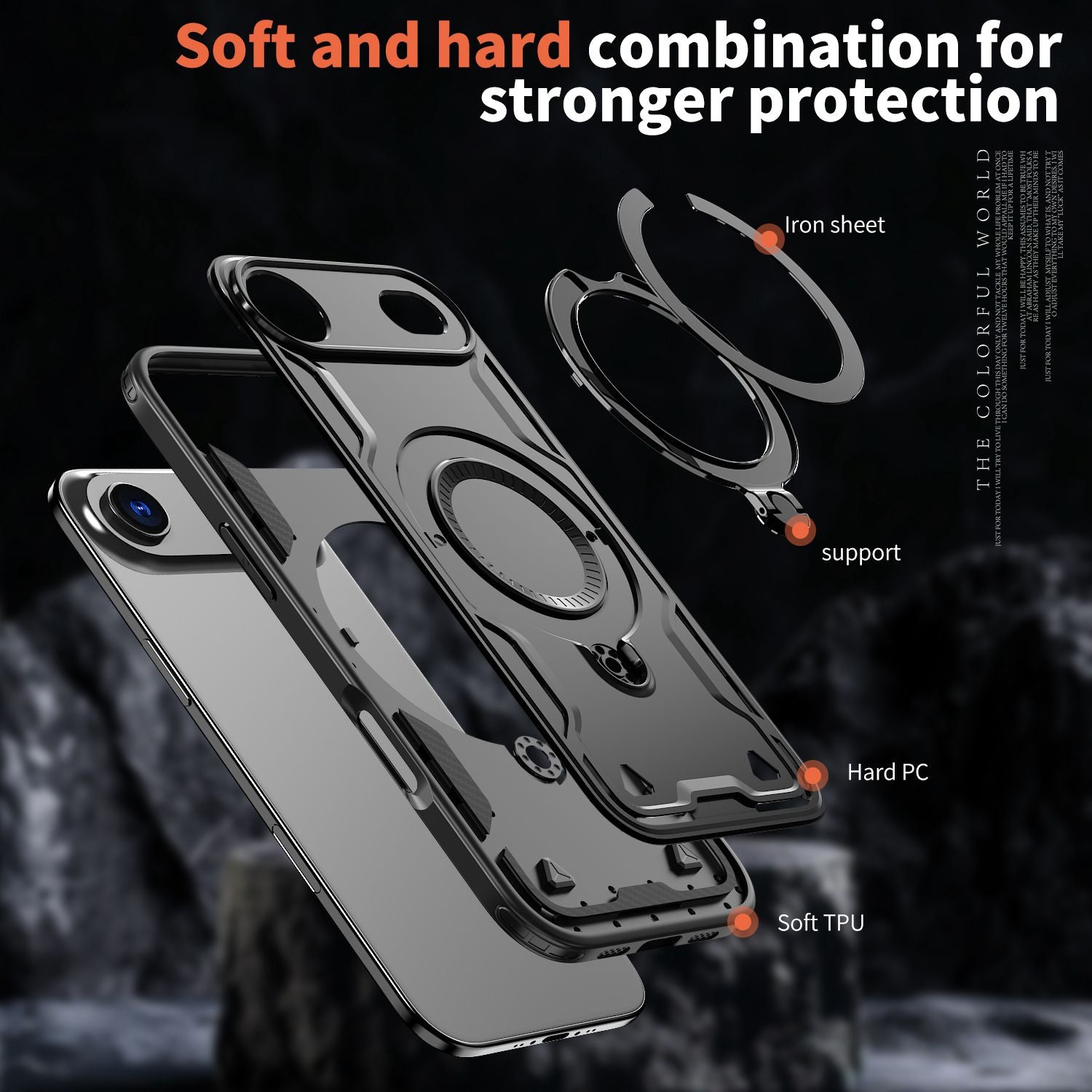 Reiko 360-degree Rotating Magnetic Versatile Stand Black Compatible with iPhone 17 Air – view 4