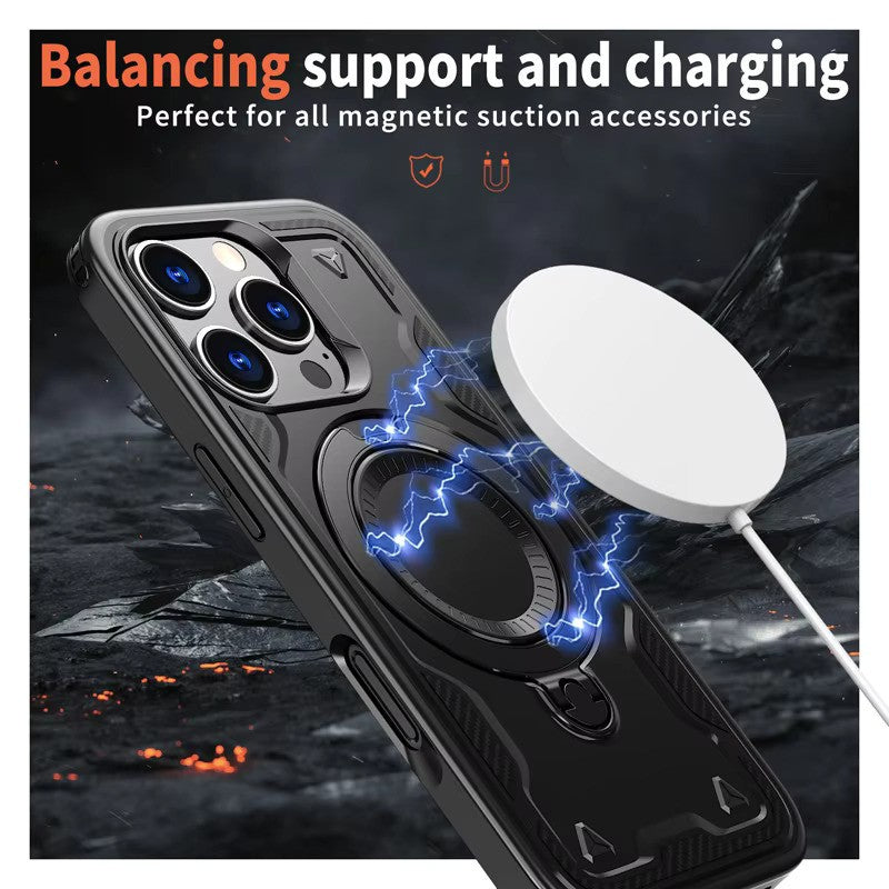 Reiko 360-degree Rotating Magnetic Versatile Stand Black Compatible with iPhone 17. – view 3