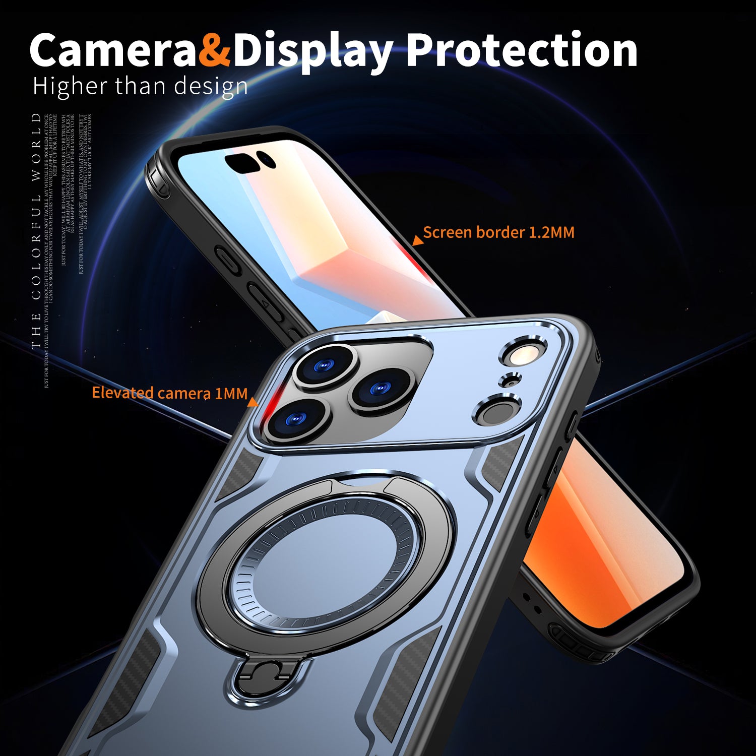 Reiko 360-degree Rotating Magnetic Versatile Stand Navy Blue Compatible with iPhone 17 Pro Max / iPhone 18 Pro Max – view 6