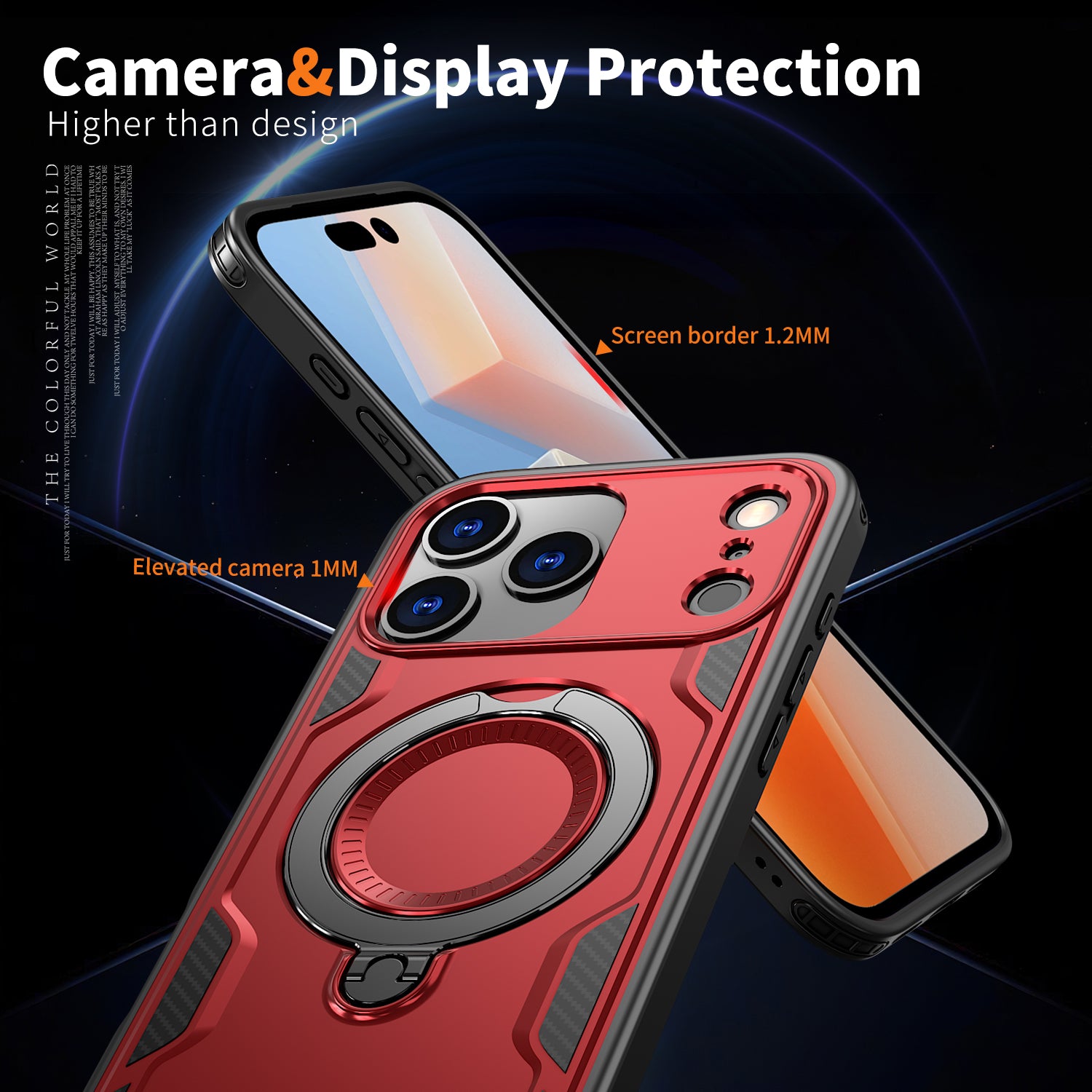 Reiko 360-degree Rotating Magnetic Versatile Stand Red Compatible with iPhone 17 Pro Max / iPhone 18 Pro Max – view 6