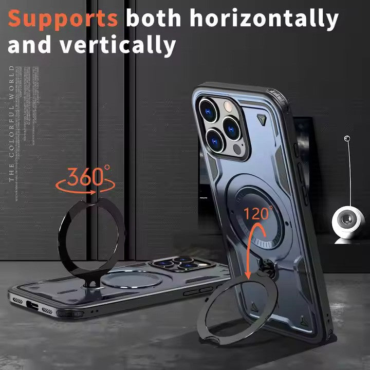 Reiko 360-degree Rotating Magnetic Versatile Stand Navy Blue Compatible with iPhone 17. – view 4