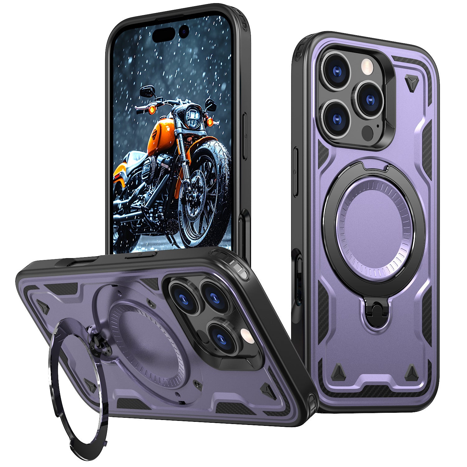 Reiko 360-degree Rotating Magnetic Versatile Stand Purple Compatible with iPhone 17.