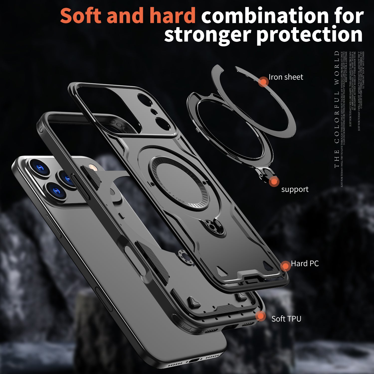 Reiko 360-degree Rotating Magnetic Versatile Stand Black Compatible with iPhone 17 Pro – view 2