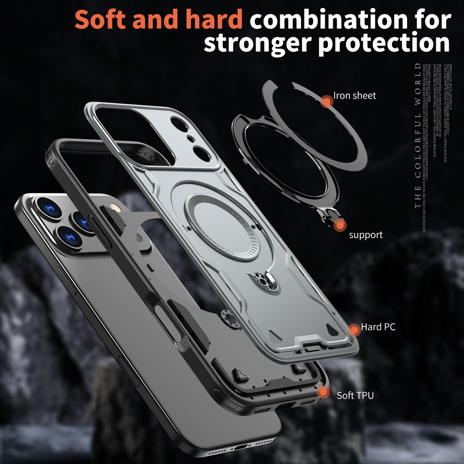 Reiko 360-degree Rotating Magnetic Versatile Stand Gray Compatible with iPhone 17 Pro – view 2